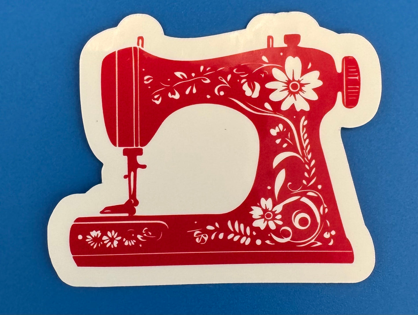 Red Sewing Machine Vinyl Sticker