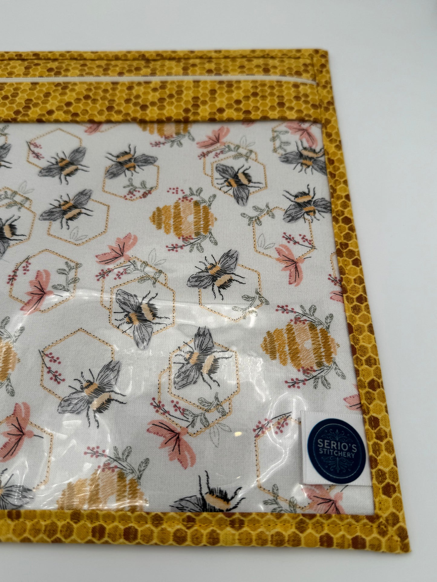 Embroidered Bee Project Bag