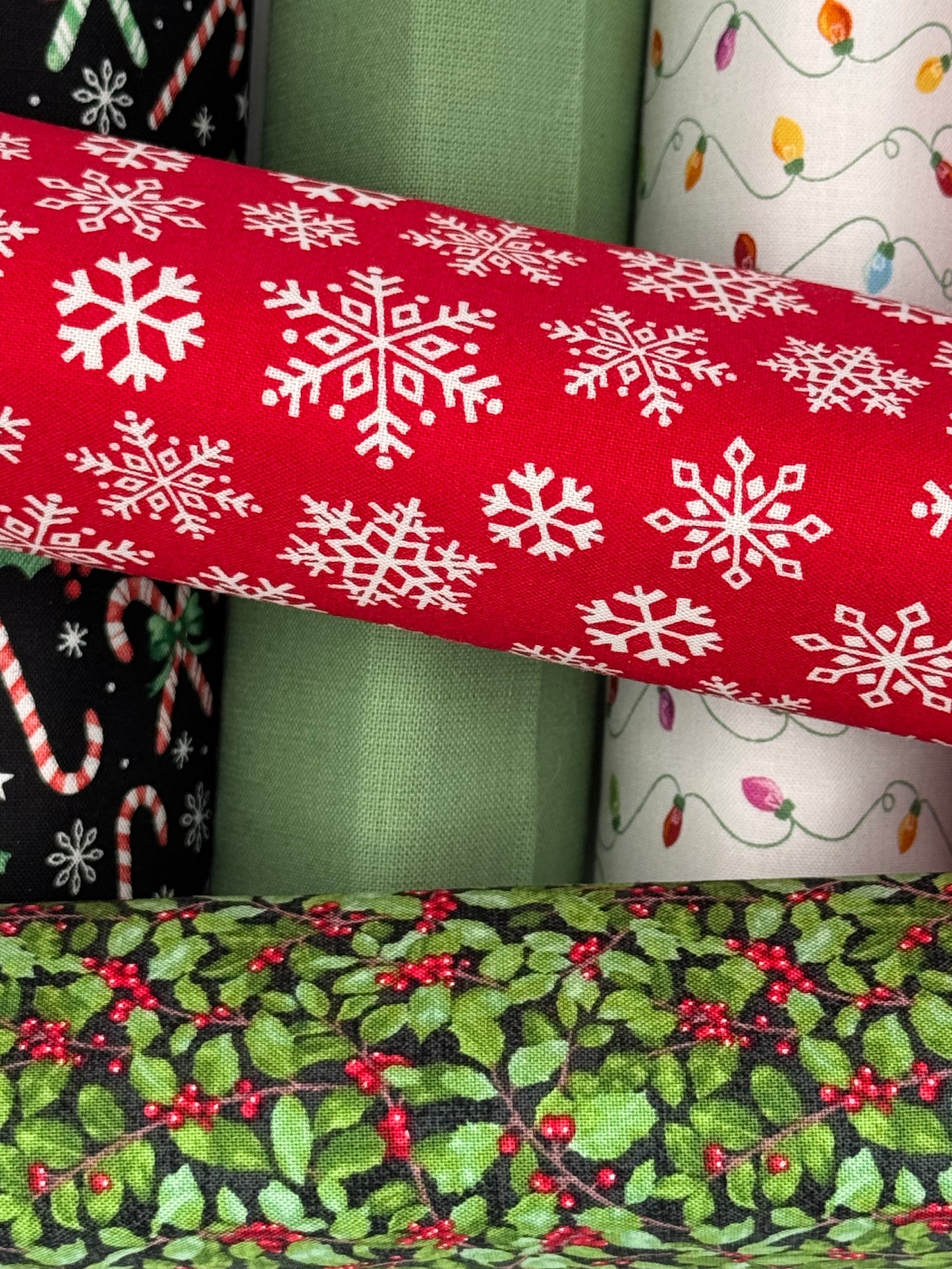 Red and White Snowflakes Floss Prism