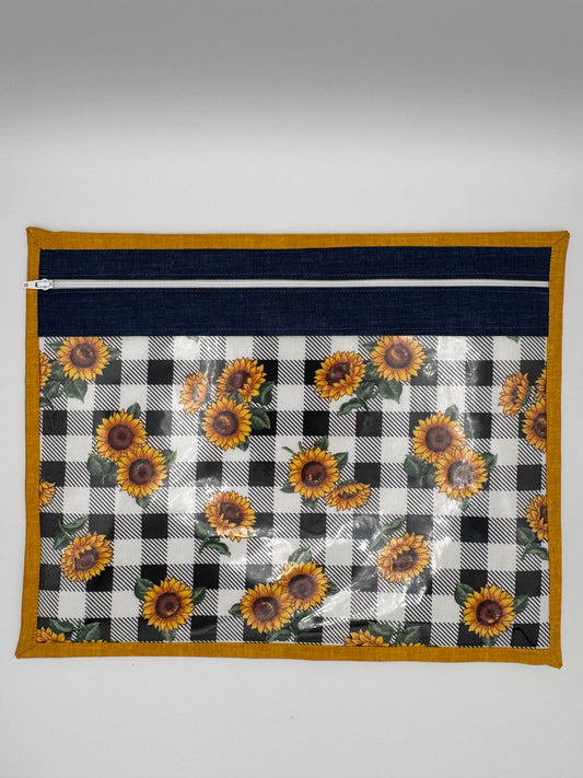 Sunflower Gingham Project Bag