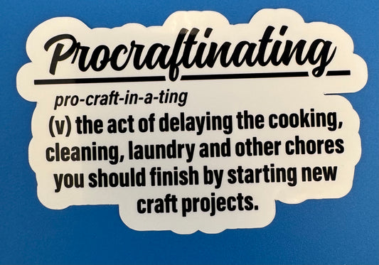 Procraftinating Vinyl Sticker