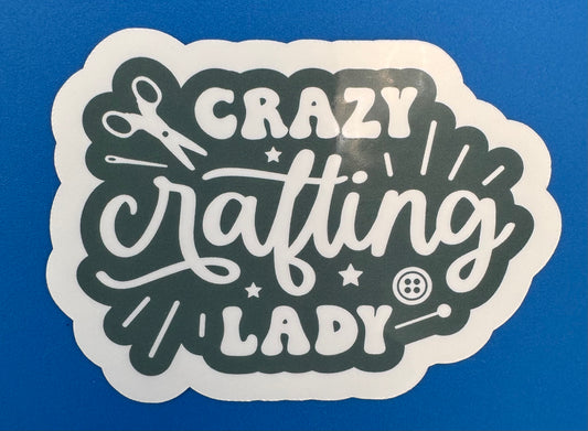 Crazy Crafting Lady Vinyl Sticker