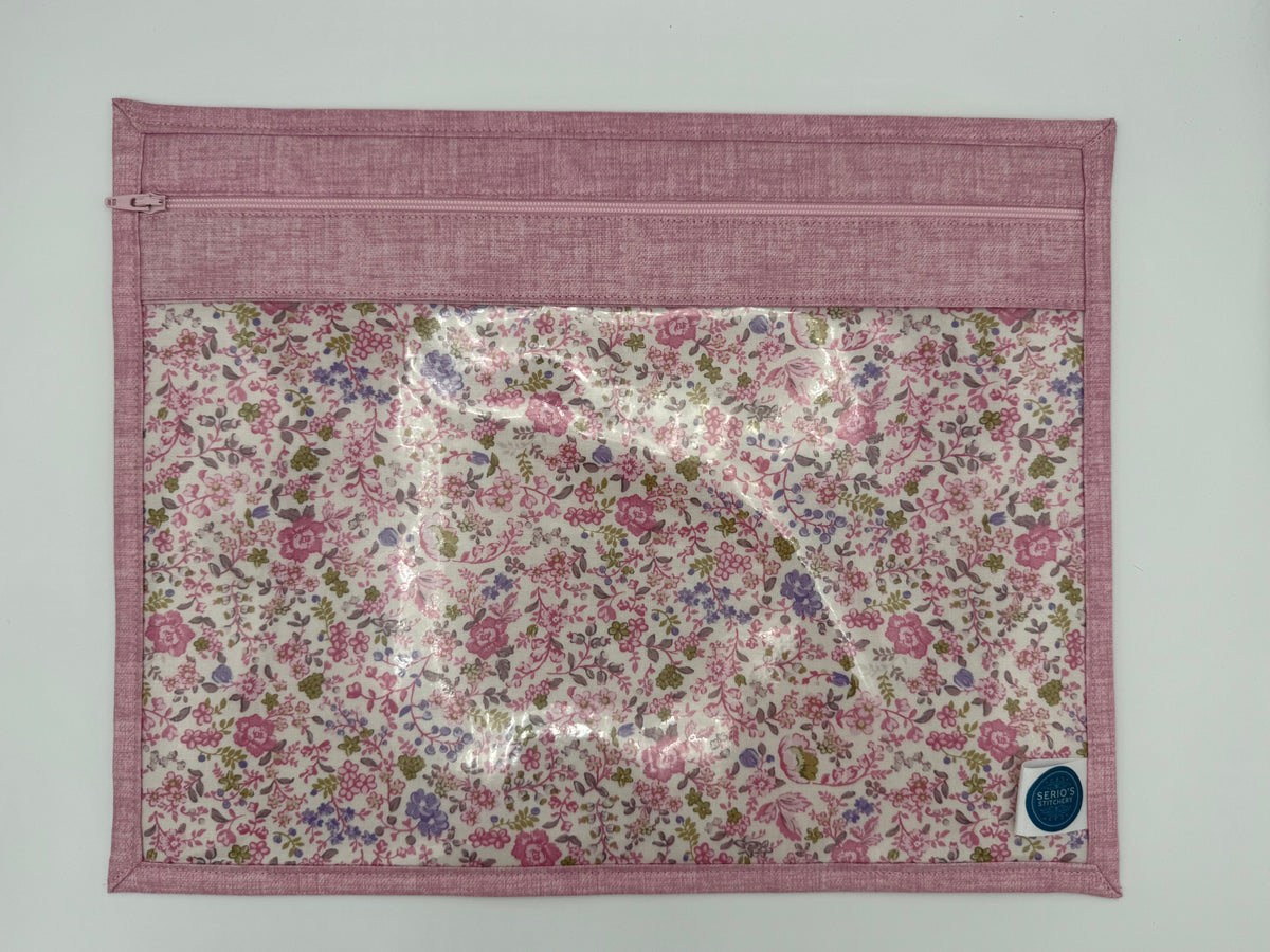 Pink Linen &  Pink Pastel Floral Project Bag